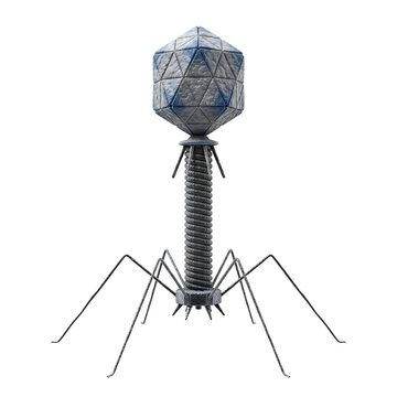Bacteriophage T2 Virus Isolated on Transparent Background