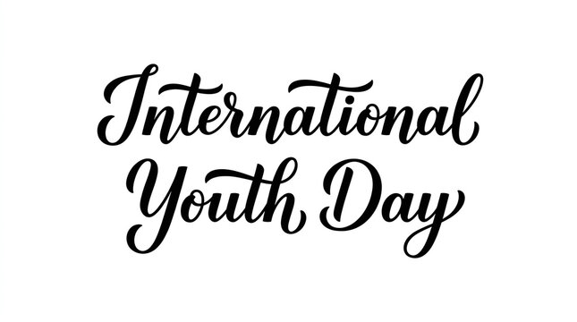 Black cursive lettering on a white background displaying the words International Youth Day