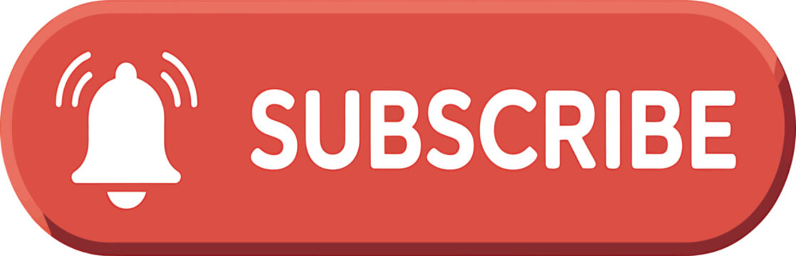 Red subscribe button with bell icon for website notifications and updates