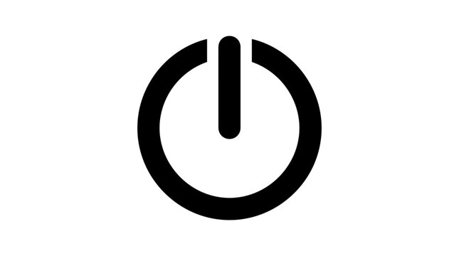 Power button icon on a white background simple flat design