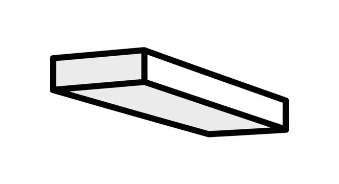 Geometric shape illustration simple box with outline and flat design