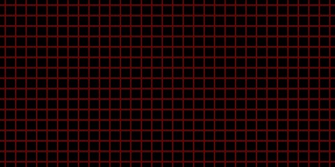 Fototapeta premium Seamless square grid pattern with thin red lines on a solid black background. Minimalist digital mesh.