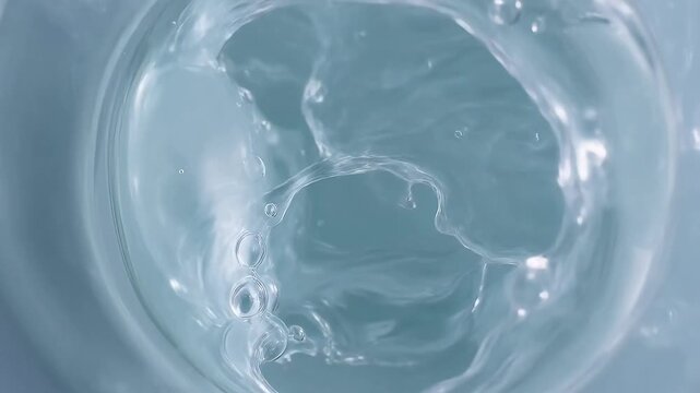 Closeup of swirling liquid in a container
