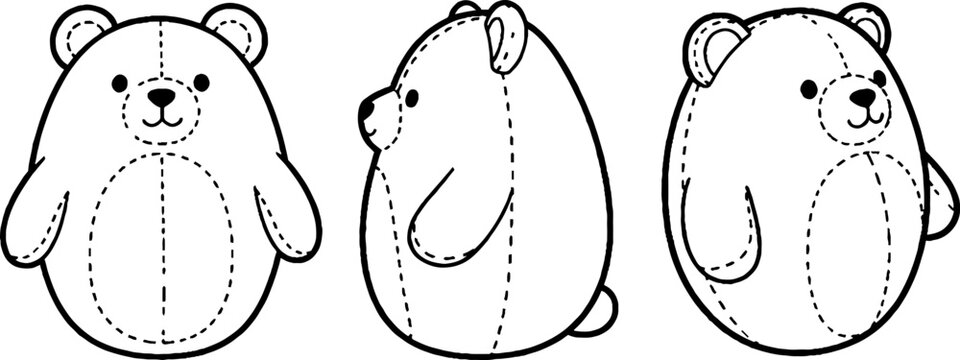 Friendly teddy bear faces pattern on textured background