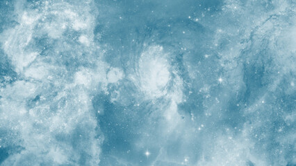 Dreamy blue space background with soft nebula gas cloud effects © ShadOw
