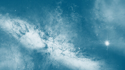 Abstract blue galaxy cloud backdrop for technological presentations © ShadOw