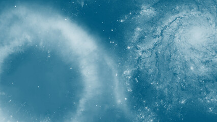 Creative space nebula background with bright blue light effects © ShadOw