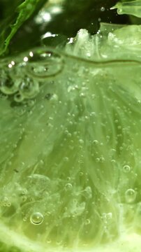 Cocktail of mojito with air bubbles. Filmed on a high-speed camera at 1000 fps. High quality FullHD footage