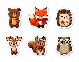 Fototapeta premium Forest Friends Sticker Set