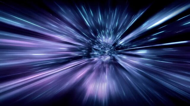 Space universe exploration, fantasy, mysterious. A vivid, abstract digital artwork depicts a starburst of light trails radiating outward in a symmetrical pattern.