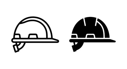 Fototapeta premium Hard Hat Icons, Safety Helmet Vector Set, Construction Headgear Symbols, Protective Gear Graphics