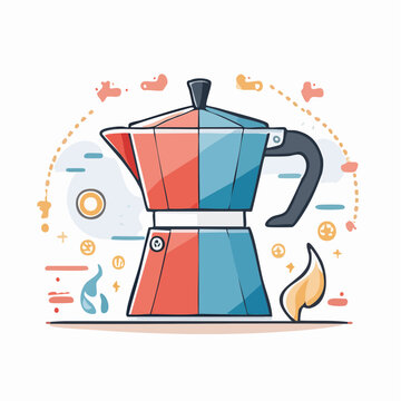 Moka Pot Coffee Maker Illustration