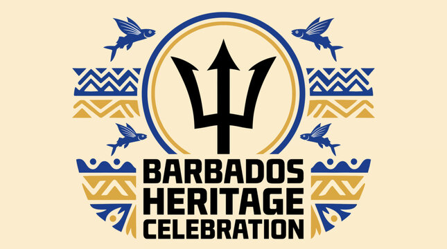 Barbados Heritage Celebration Trident Symbol Vector Design