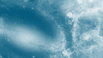 Swirling galaxy texture background in monochromatic blue tones © ShadOw