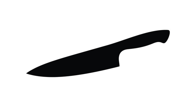 Kitchen knife silhouette against a white background silhouette