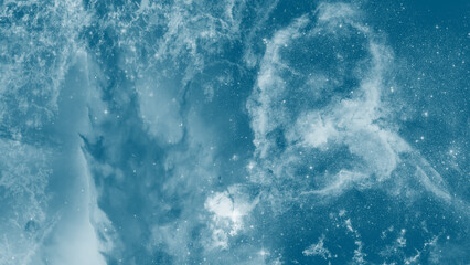Ethereal cosmic background with blue cloud formations and stars © ShadOw