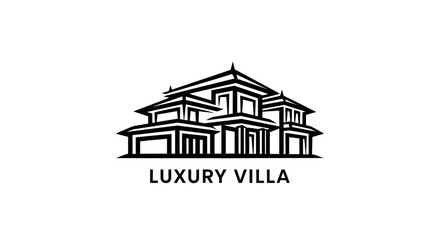 Fototapeta premium Elegant villa illustration depicting modern architectural design