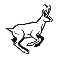Fototapeta premium Goat running in profile view
