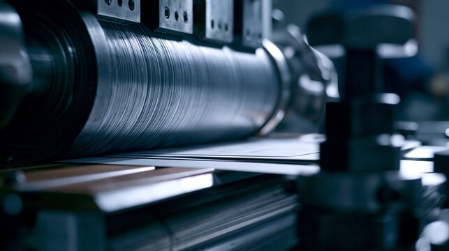 Medium shot showing composite fiber sheets fed into stamping machines transforming raw materials into durable engine gaskets with high heat resistance.