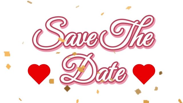 Save the Date Hand-Lettered Invitation Header with Elegant Wedding Calligraphy Text animation.