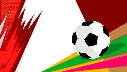 Dynamic Soccer Ball on Abstract Colorful Sports Banner Background. Football or soccer sport background vector template © Febrian