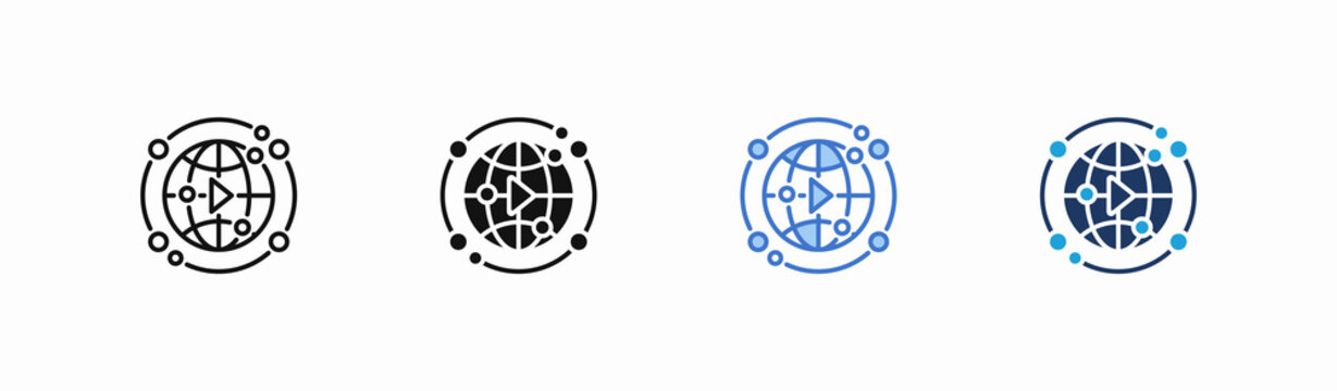 Set of broadcast icon collection in multiple style. Icon suitable for web and mobile application