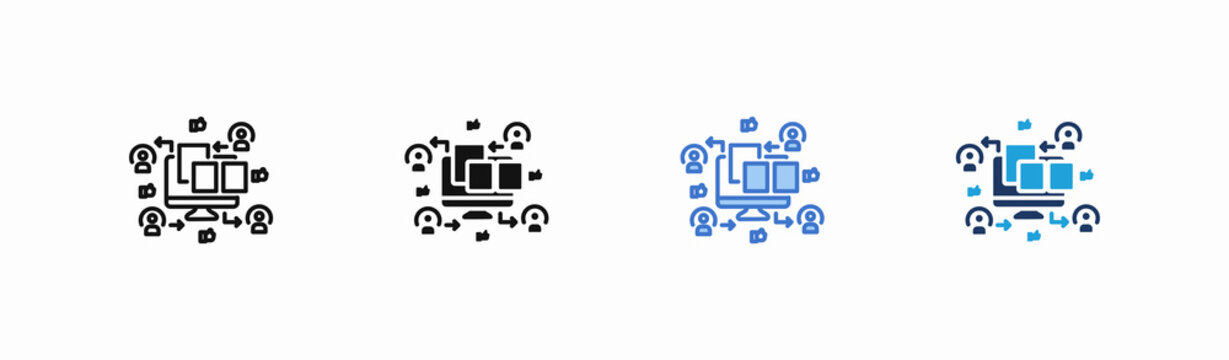 Set of interact icon collection in multiple style. Icon suitable for web and mobile application