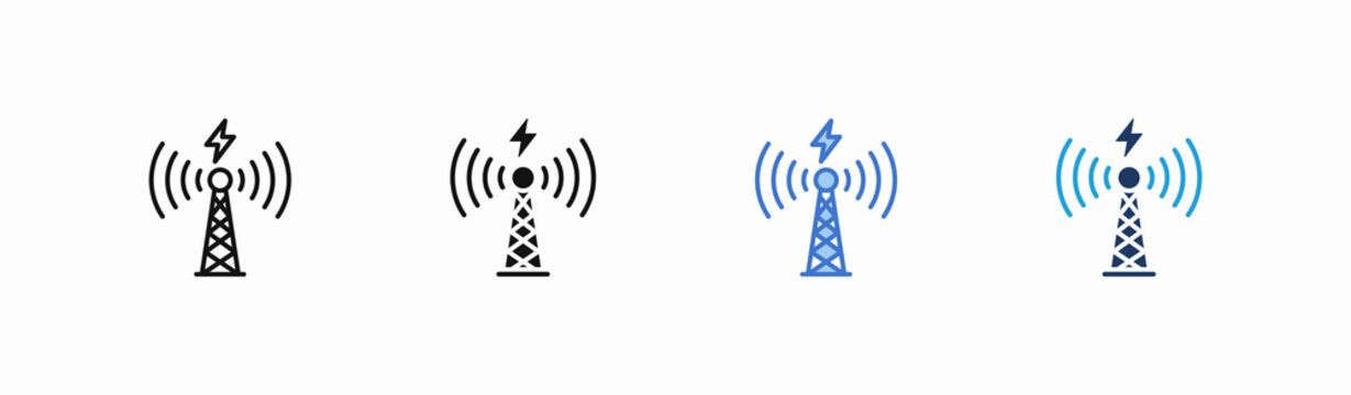 Set of signal icon collection in multiple style. Icon suitable for web and mobile application