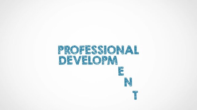 Professional Development Infographic Showing Career Growth, Leadership and Skills Improvement Concepts