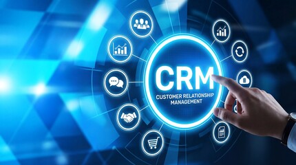 Fototapeta premium Crm customer relationship management business internet technology concept