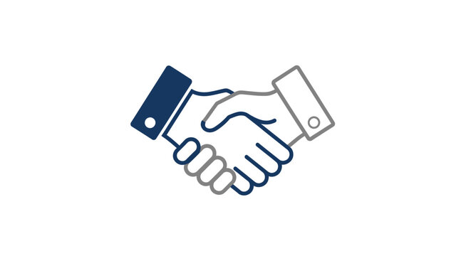 Minimalist Handshake Symbol: Represents Agreement, Partnership, and Successful Collaboration