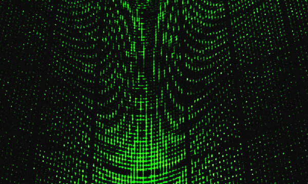 Green binary code forming a christmas tree shape