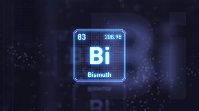 Periodic Table Element Bismuth Bi Animation. Modern and Minimal Design.