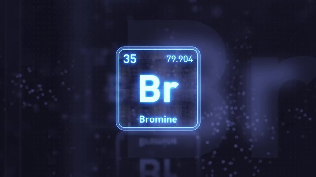 Periodic Table Element Bromine Br Animation. Modern and Minimal Design.
