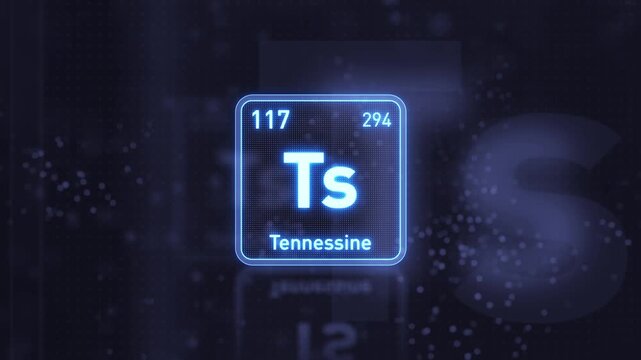 Periodic Table Element Tennessine Ts Animation. Modern and Minimal Design.