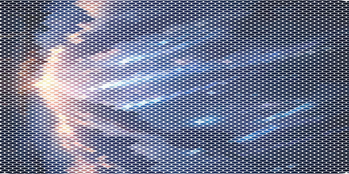 Abstract Blue Hexagon Grid With Futuristic Honeycomb Technology Lights And Digital Network Pattern