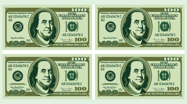 Stack of one hundred dollar bills.