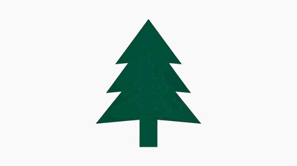 Obraz premium A simple, stylized evergreen tree in a flat, geometric design on a white background, representing nature and growth.