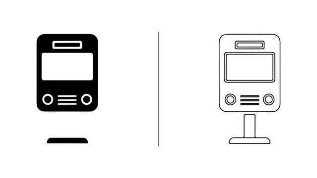 Bus Stop Sign Icon Set Vector Illustration