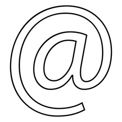 Fototapeta premium Minimalist at sign icon symbolizing online messaging and internet contact