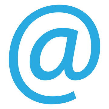 Minimalist at sign icon symbolizing online messaging and internet contact