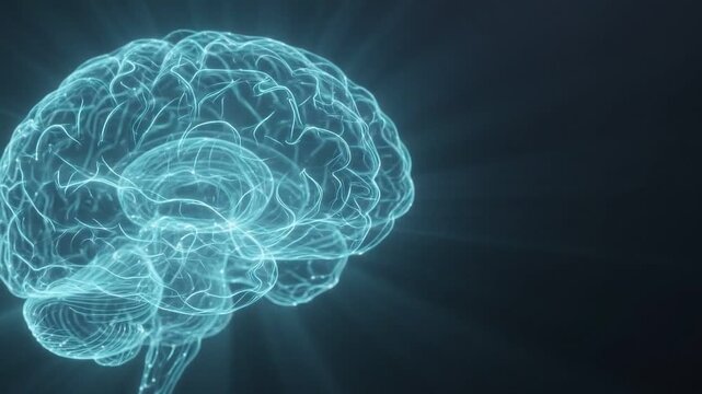 Abstract Digital Brain Network Animation Flow