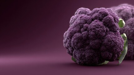 Rich purple vegetable rests on a deeply colored surface with ample copy space