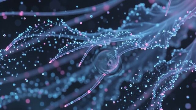 Luminous Jellyfish Dances in Cosmic Abstract Background