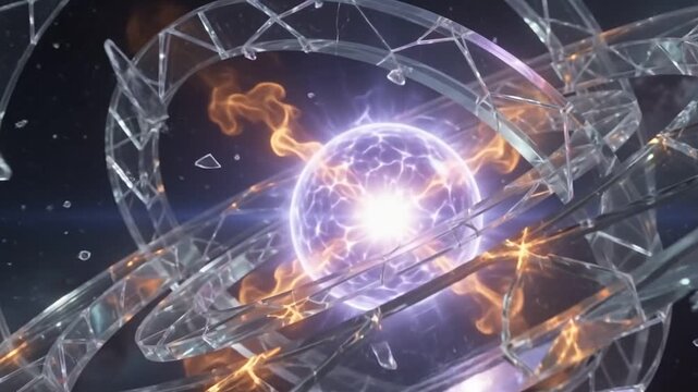 Abstract Cosmic Energy Orb Rotating in Geometric Structure