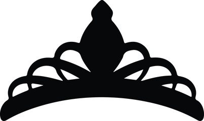 Silhouette vector Elegant princess tiara queen crown outline design © AbuSadat