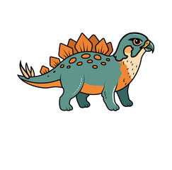 Hand drawn cartoon stegosaurus illustration © Joya