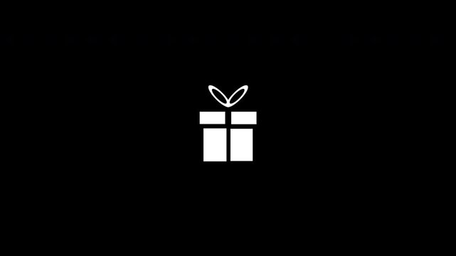 Minimal Gift Icon Animation Up Down Clean White Loop Transparent Background
