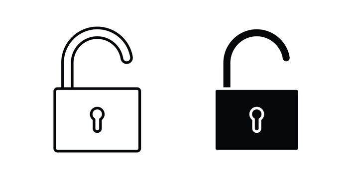 Unlock icon for ui and web, Vector pictogram
