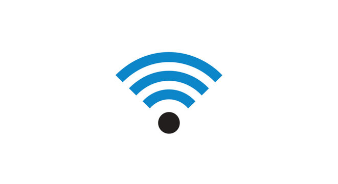 Wireless network symbol on a white background, perfect for technology and connectivity.